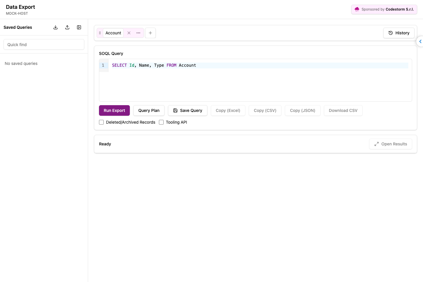 Data Export screenshot