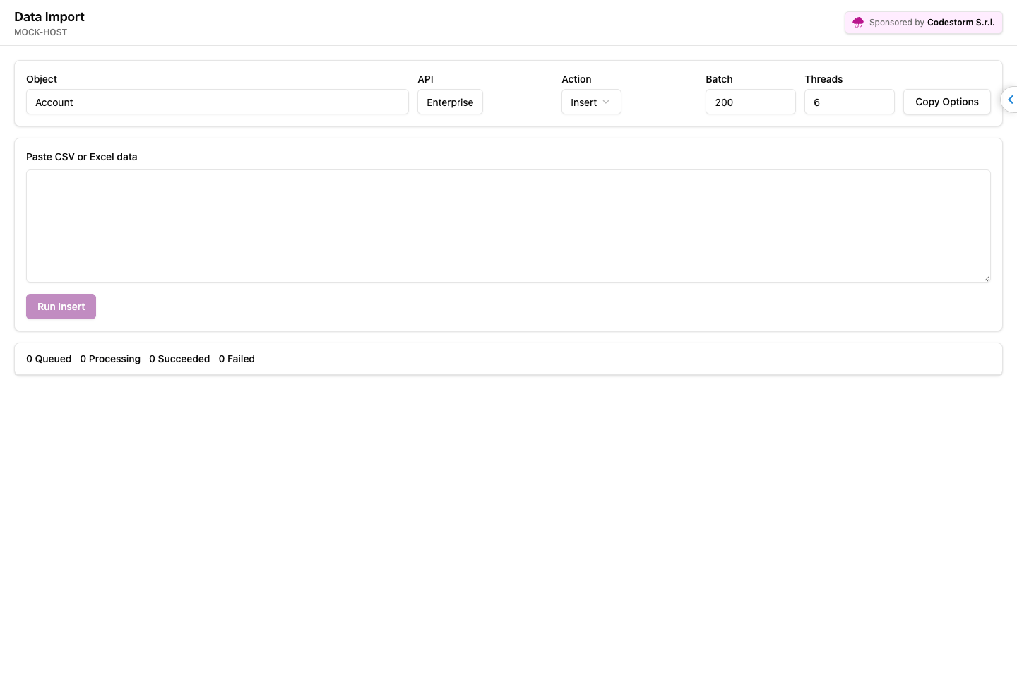 Data Import screenshot