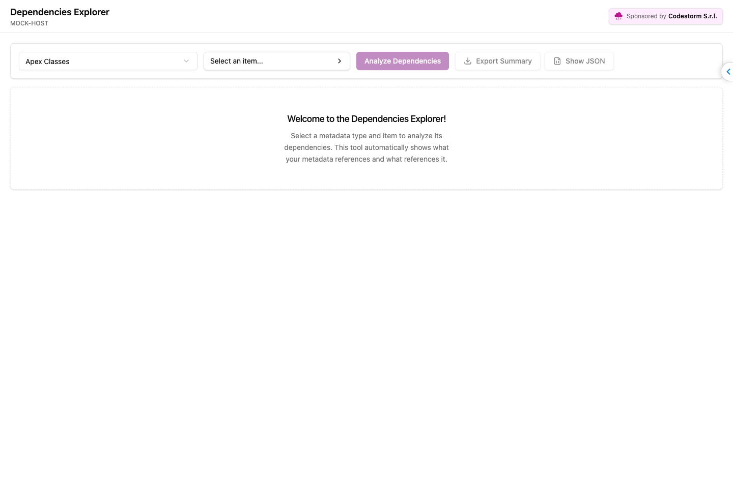 Dependencies Explorer screenshot